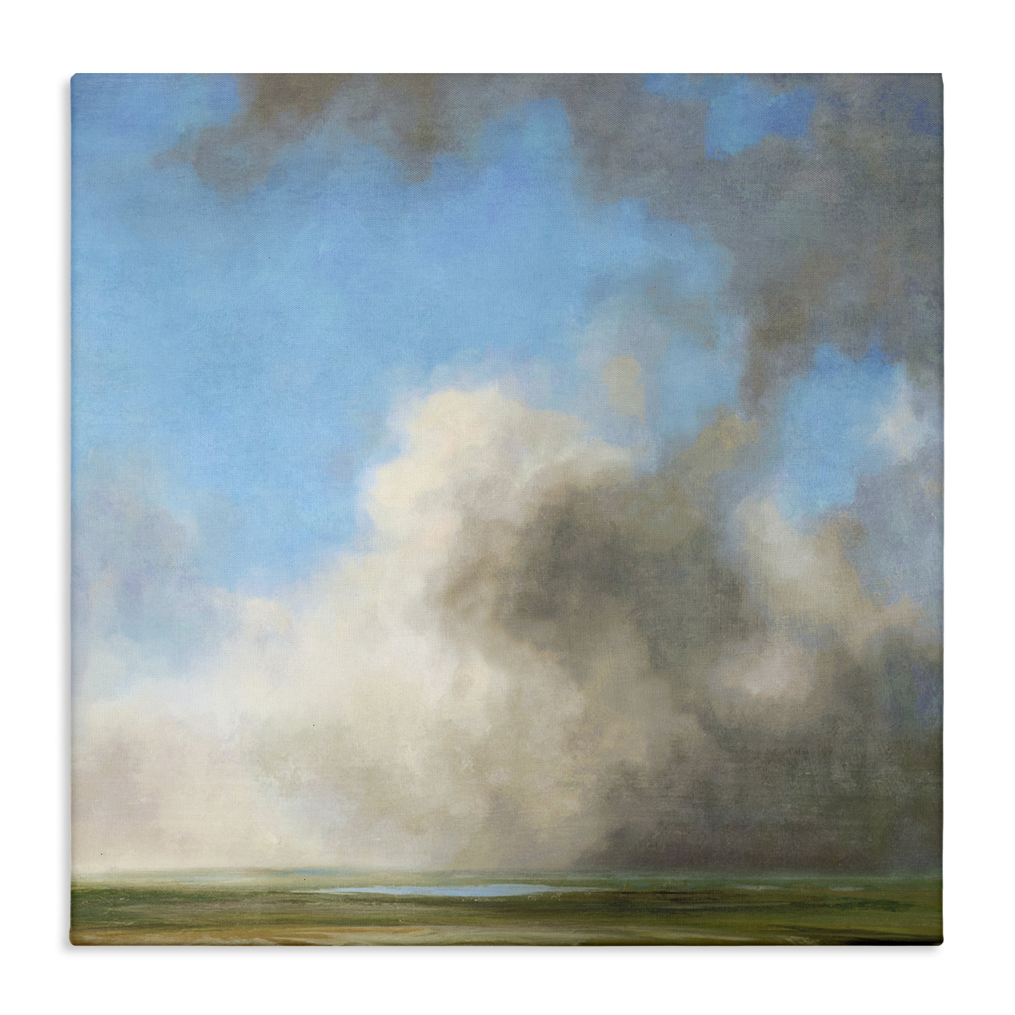 Stupell Industries Soft Full Clouds View Landscape & Nature Painting Wrapped Canvas Art Print Wall Art, 24 x 24