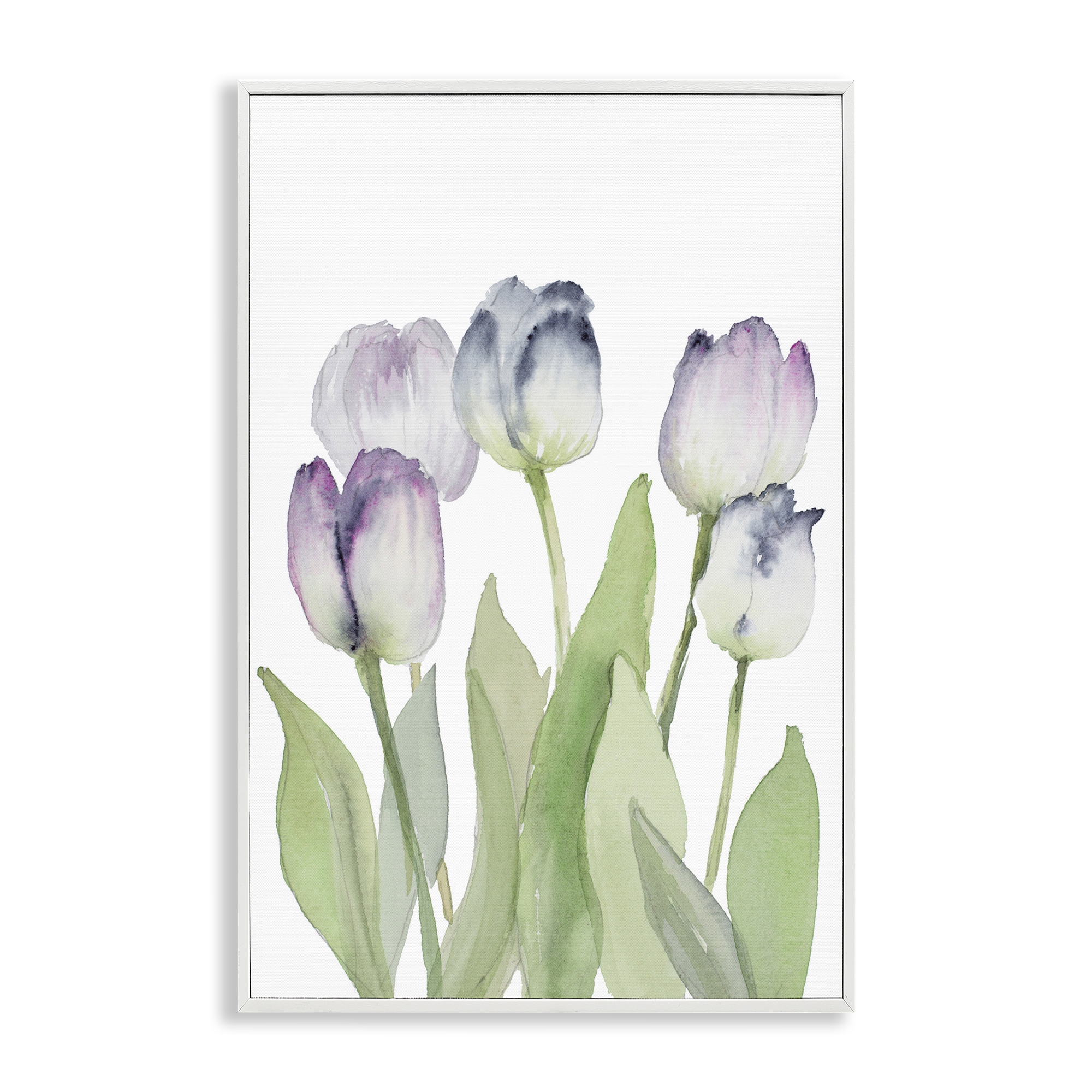 Stupell Industries Soft Garden Tulips Botanical & Floral Painting White Framed Art Print Wall Art, 16 x 24