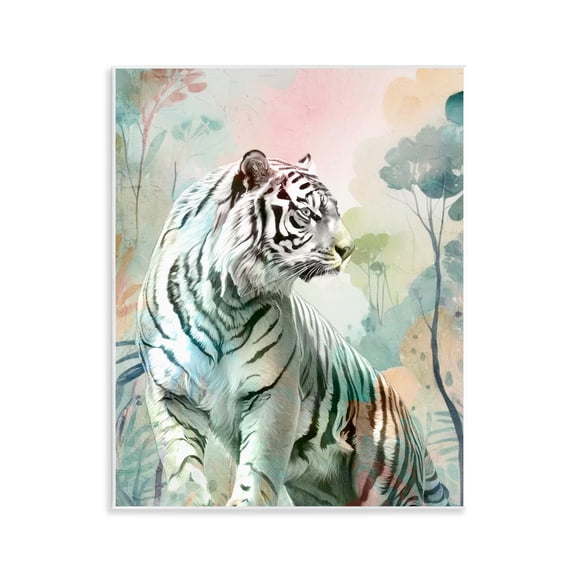 Stupell Industries Soft Gazing Tiger Animals Painting Unframed Art Print Wall Art, 11 x 14