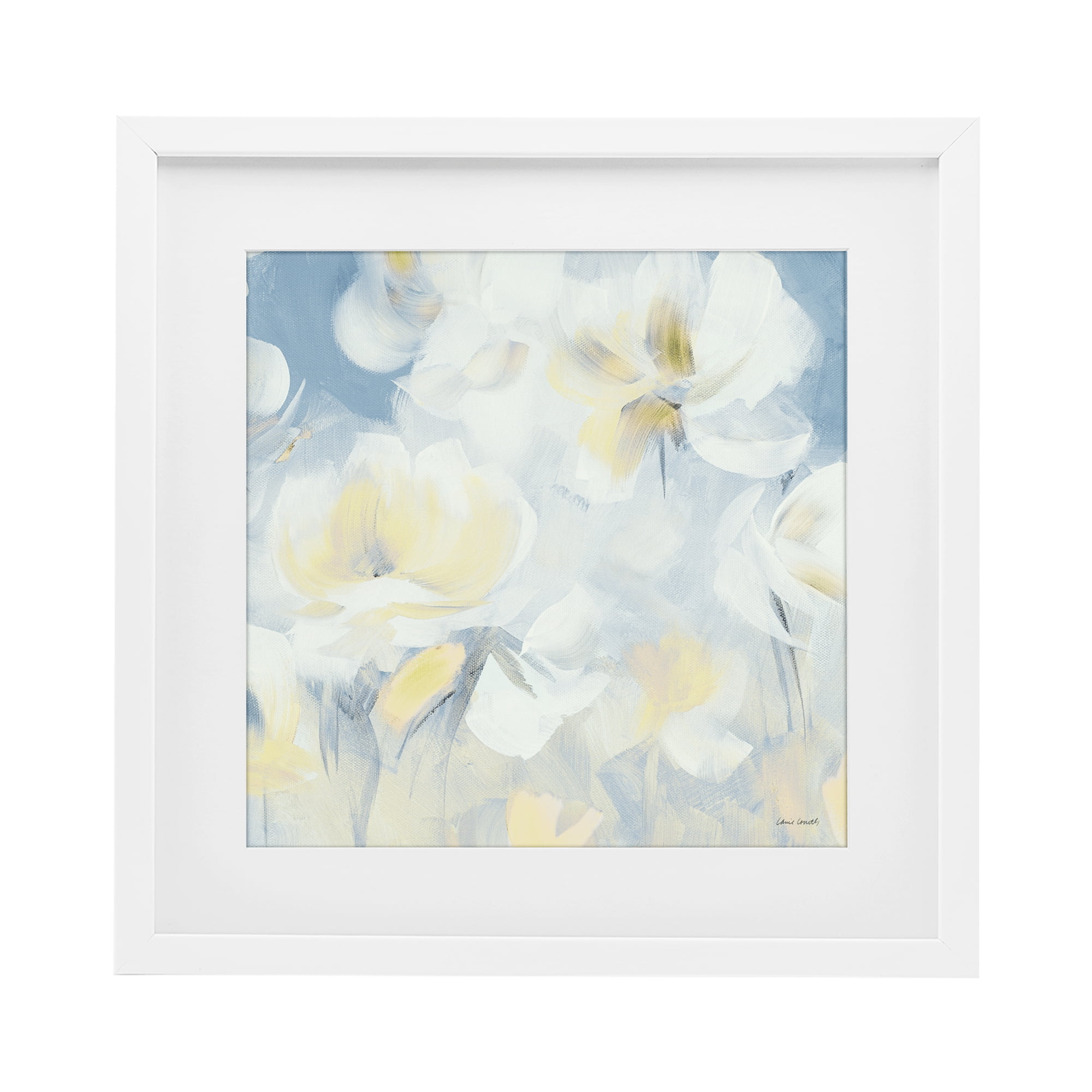 Stupell Industries Soft & Gentle Flower Field White Framed Print Under Glass, design by Lanie Loreth