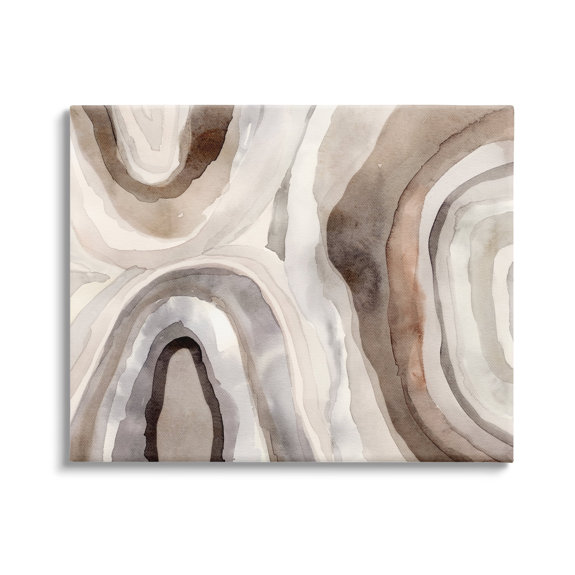 Stupell Industries Soft Geode Pattern Abstract Painting Gallery Wrapped Canvas Art Print Wall Art, 40 x 30
