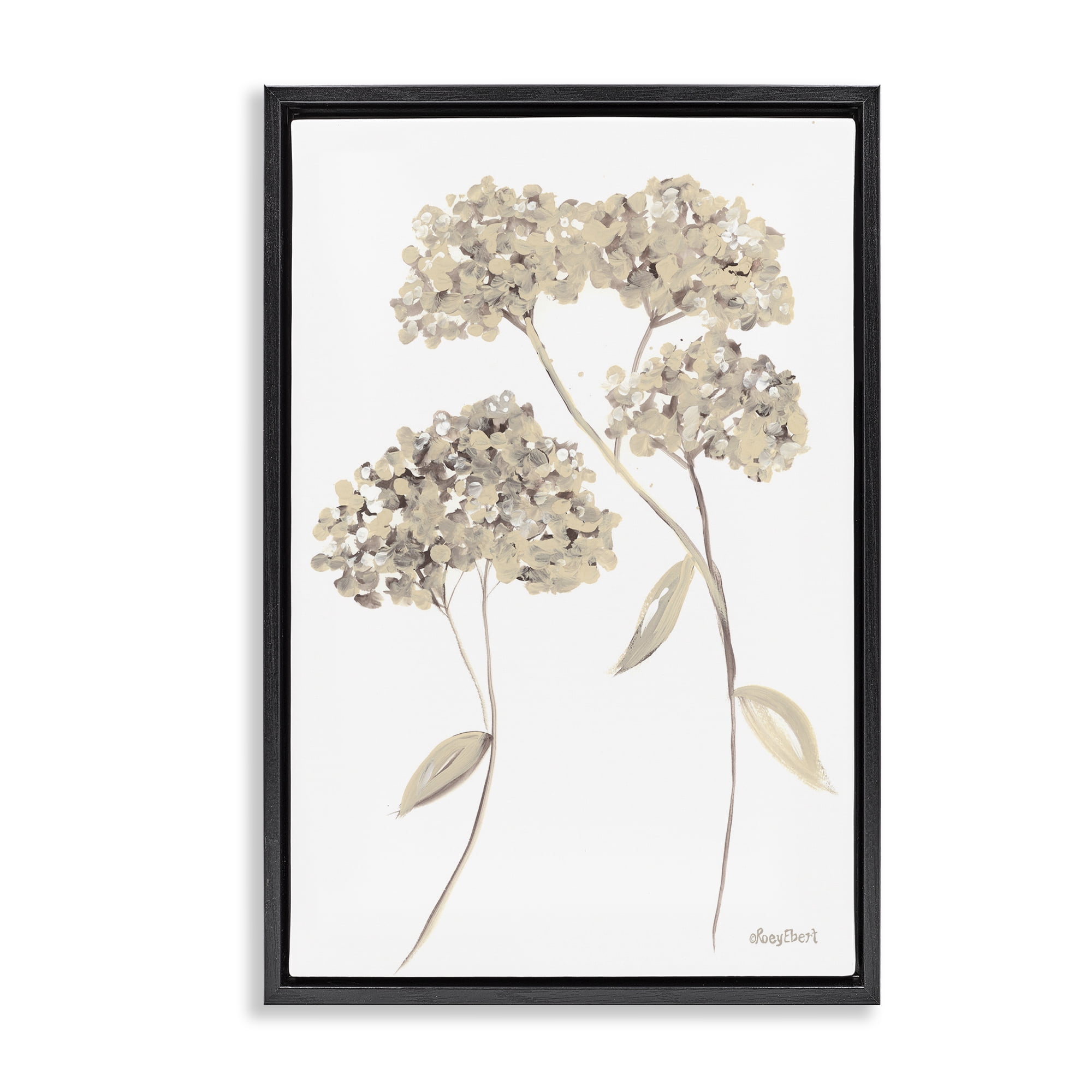 Stupell Industries Soft Geranium Florets Botanical & Floral Painting Black Floater Framed Art Print Wall Art, 17 x 25