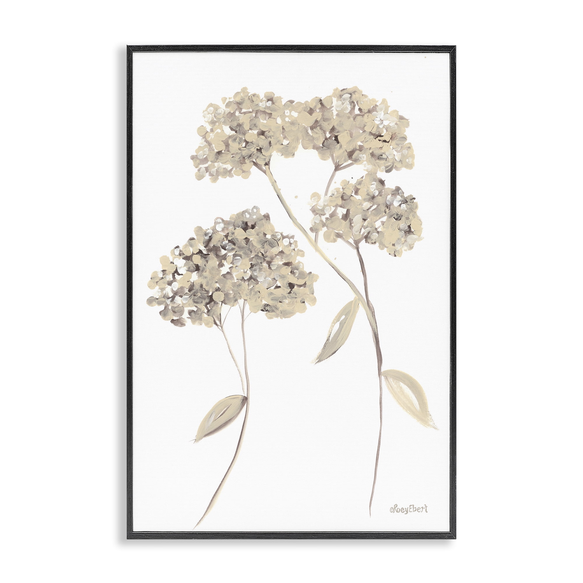Stupell Industries Soft Geranium Florets Botanical & Floral Painting Black Framed Art Print Wall Art, 20 x 30