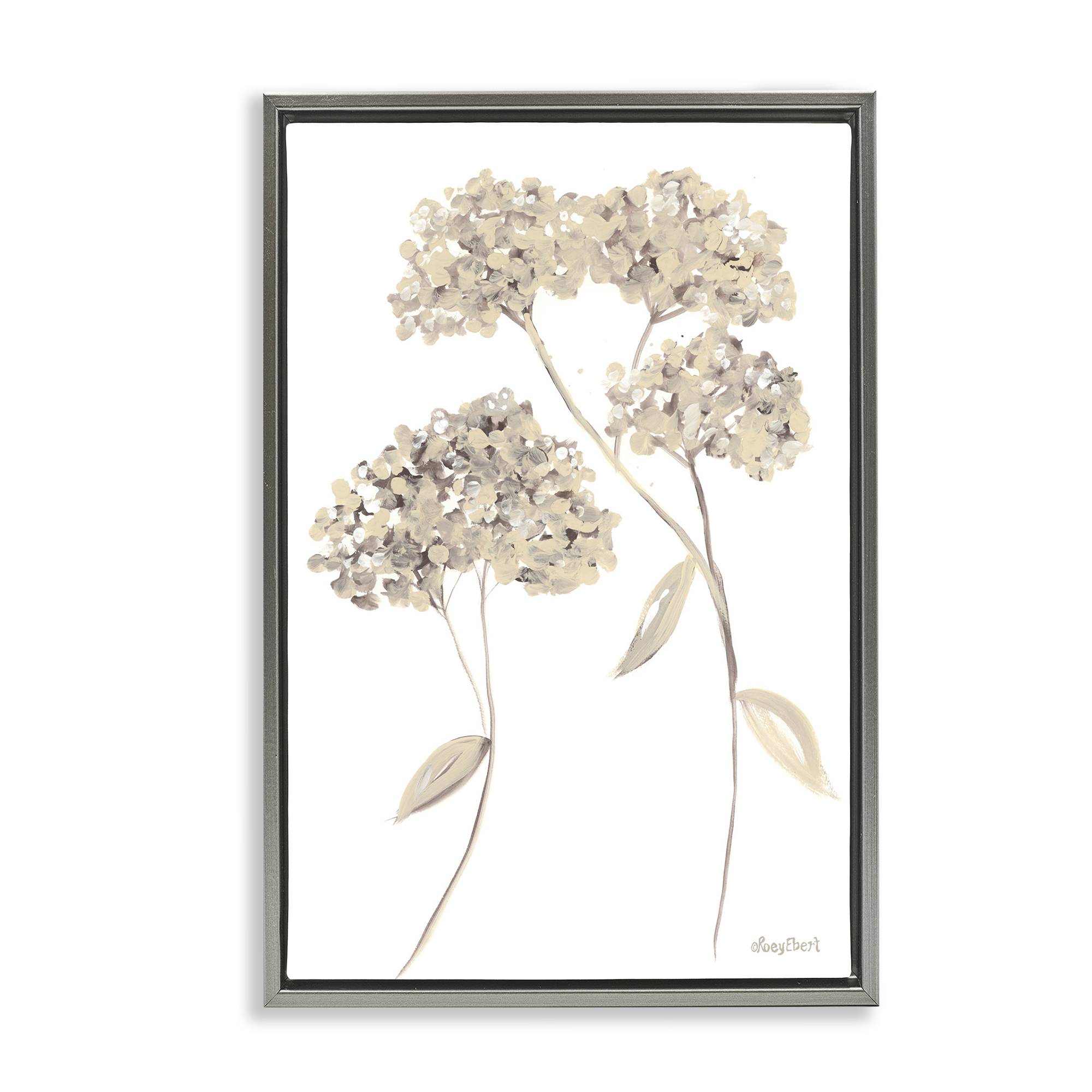Stupell Industries Soft Geranium Florets Botanical & Floral Painting Gray Floater Framed Art Print Wall Art, 21 x 31