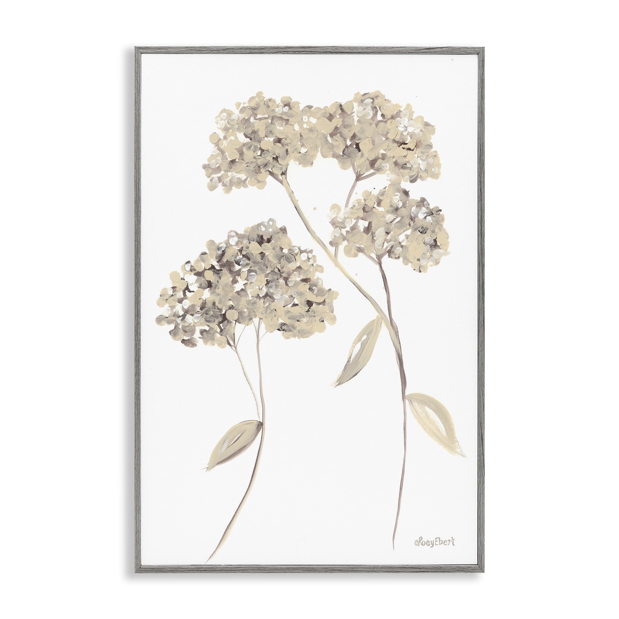 Stupell Industries Soft Geranium Florets Botanical & Floral Painting Gray Framed Art Print Wall Art, 20 x 30