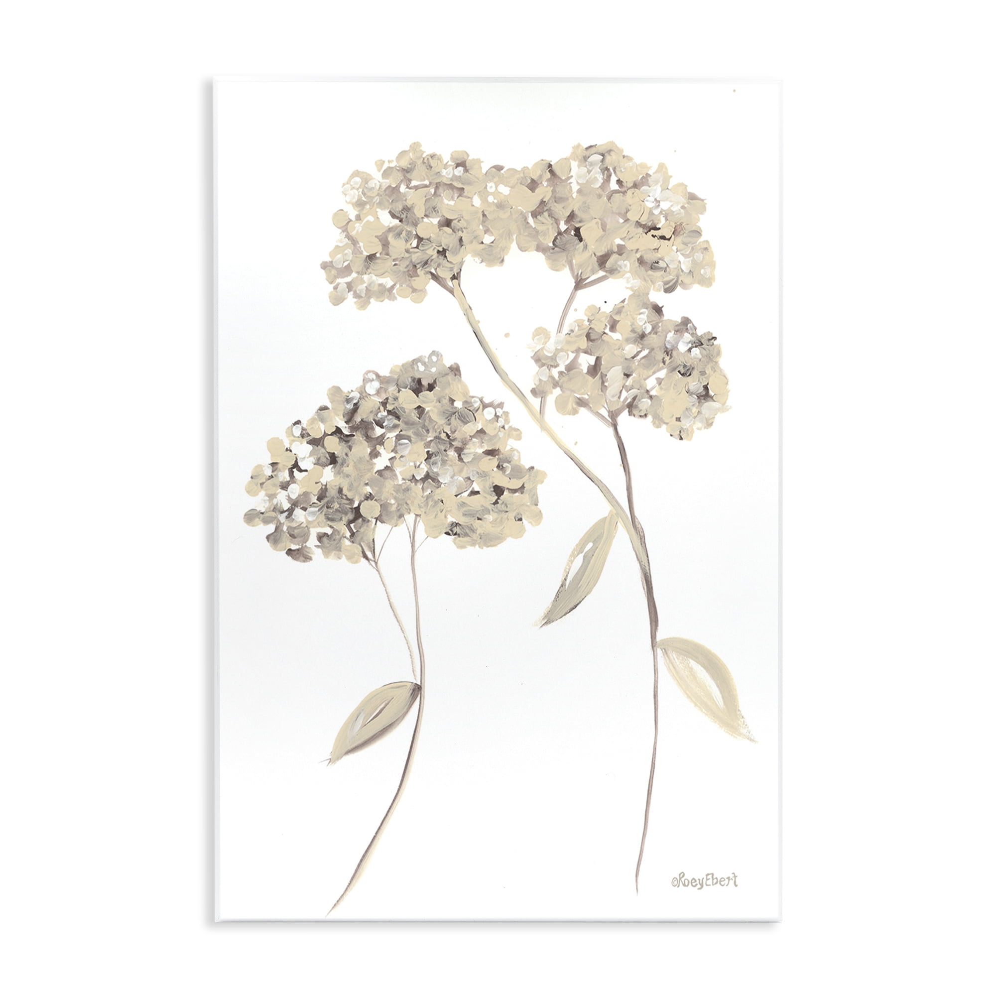 Soft Geranium Florets Beige and White MDF Wall Art