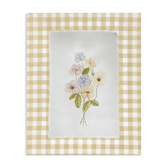 Stupell Industries Cottage Soft Gingham Flowers Canvas Art, 30 x 40, by Arlington Prints