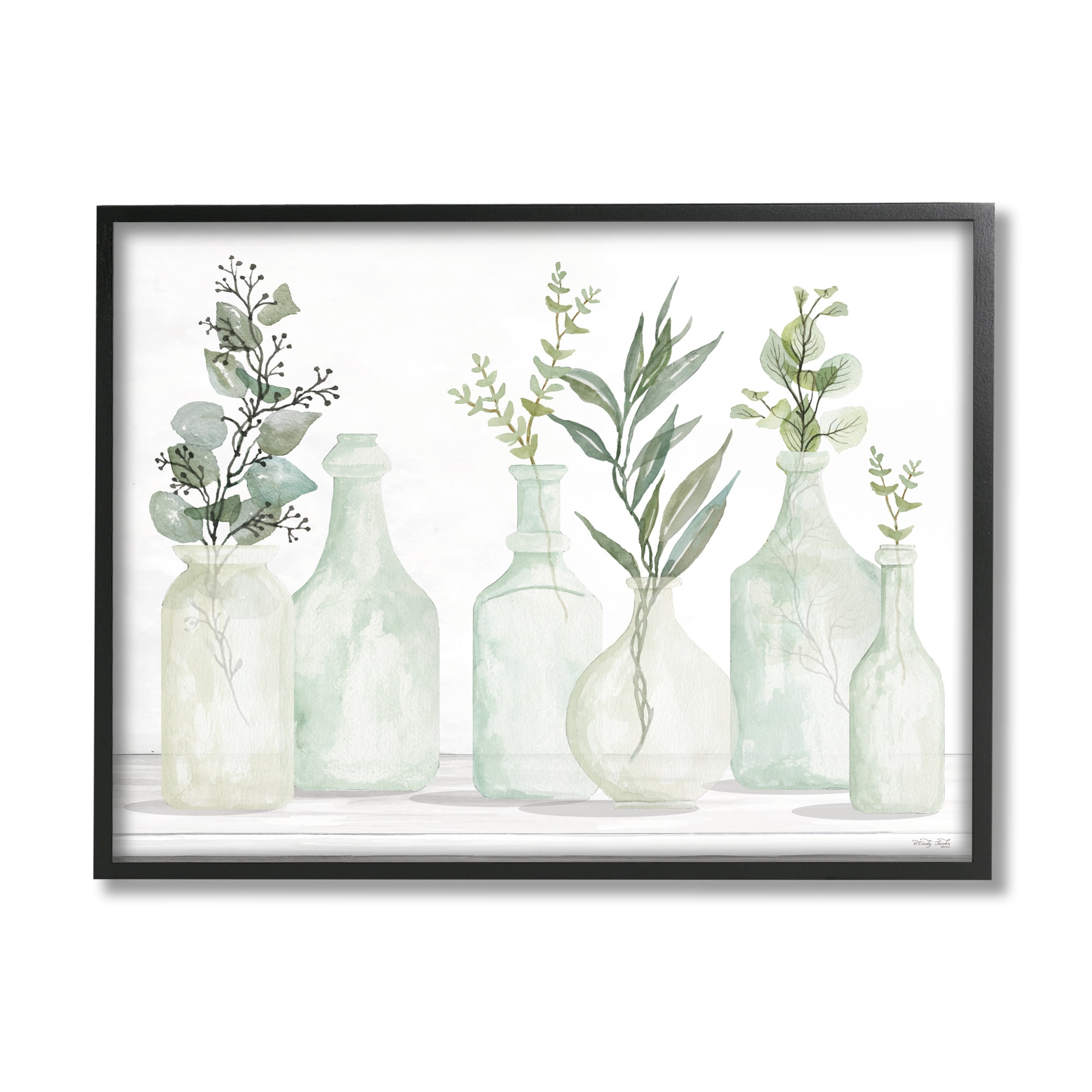 Stupell Industries Soft Green Potted Plants Fresh Herbs Still Life, 30 x 24, Design by Cindy Jacobs