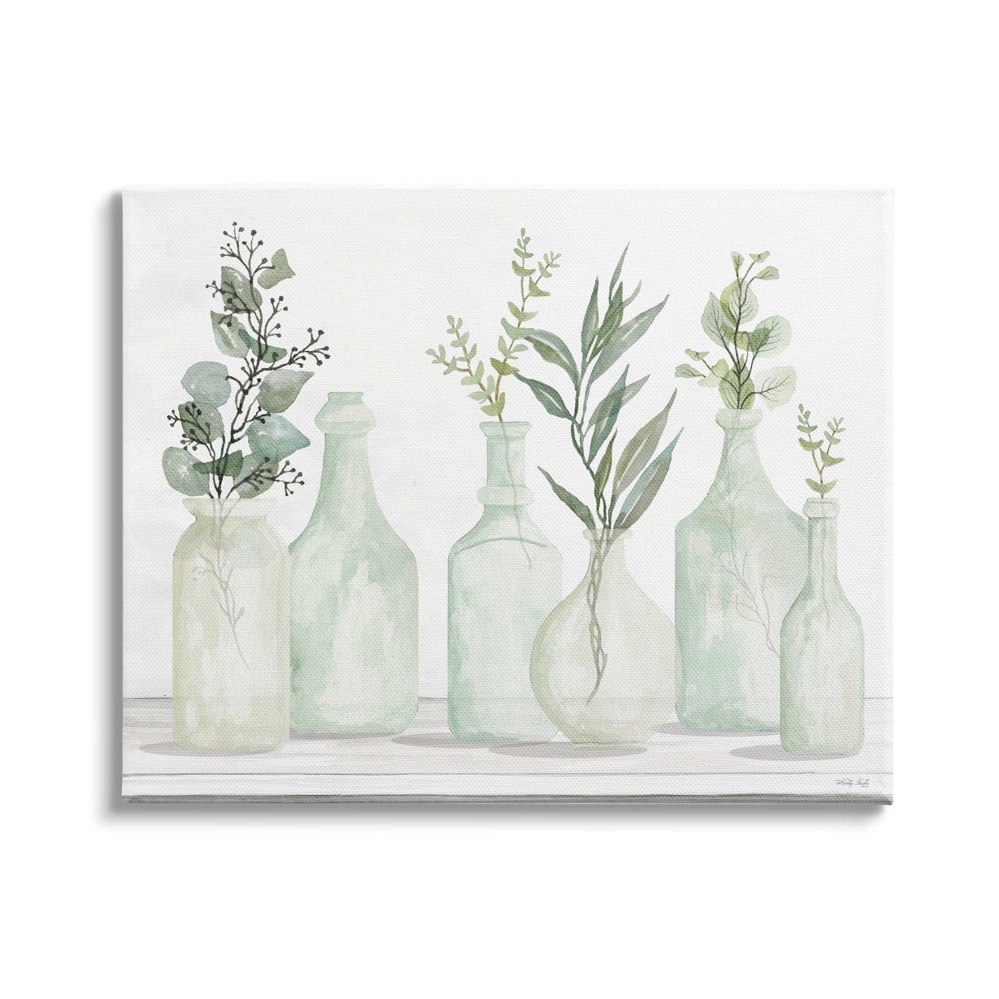 Stupell Industries Soft Green Potted Plants Fresh Herbs Still Life, 30 x 24, Design by Cindy Jacobs