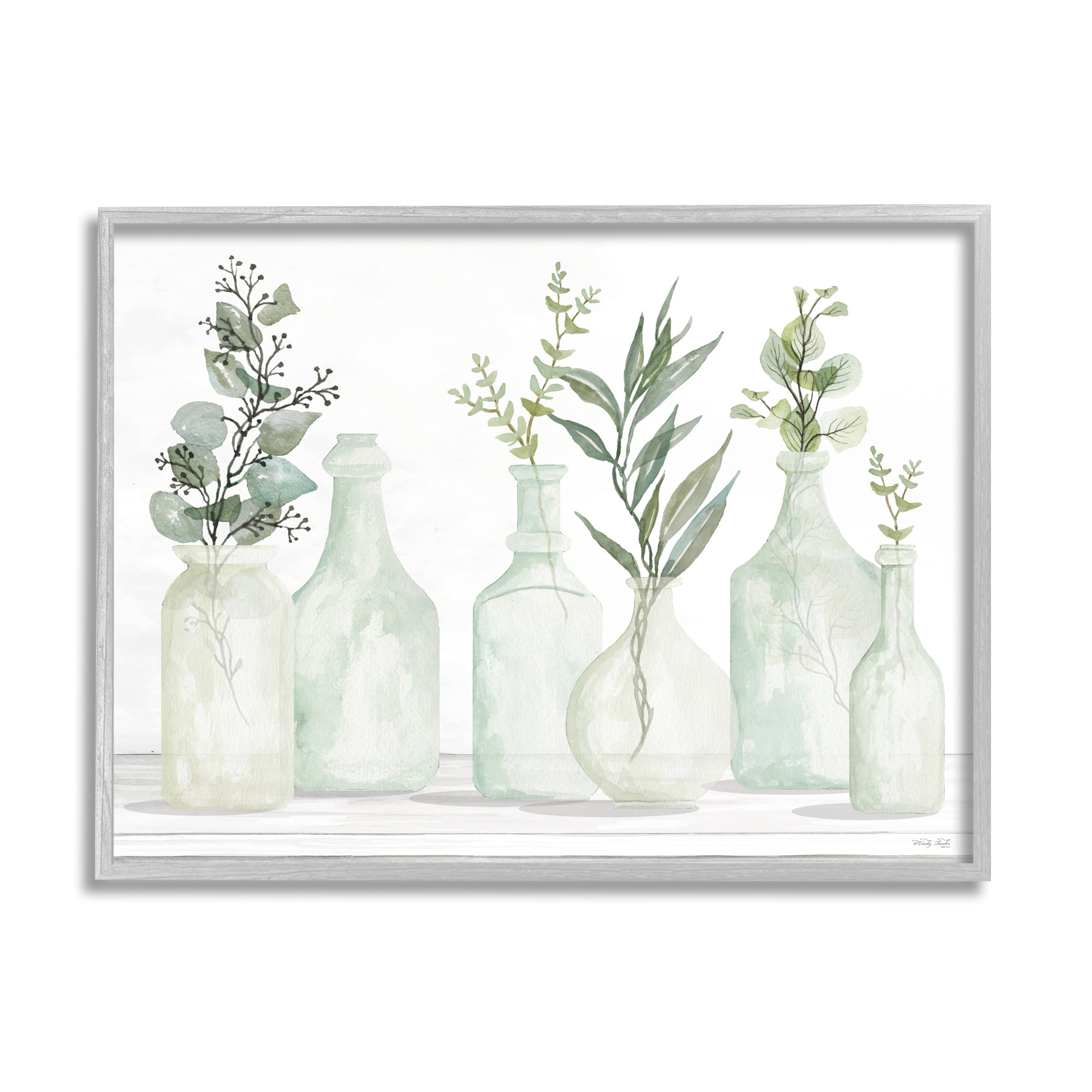 Stupell Industries Soft Green Potted Plants Fresh Herbs Still Life, 30 x 24, Design by Cindy Jacobs