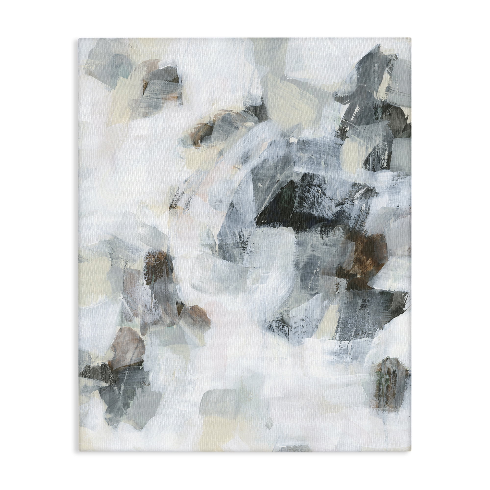 Stupell Industries Soft Grey Composition Abstract Painting Wrapped Canvas Art Print Wall Art, 24 x 30
