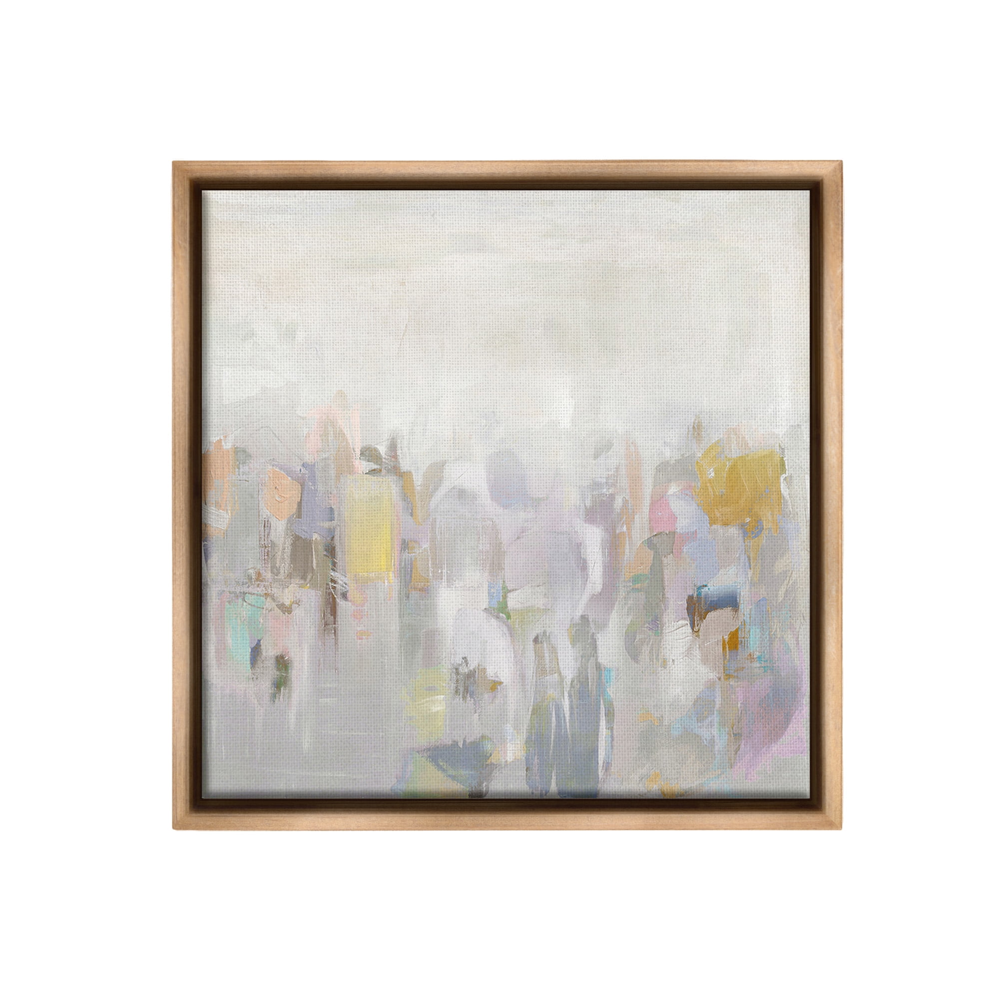 Stupell Industries Soft Grey Horizon Abstract Painting Brown Floater Framed Canvas Art Print Wall Art, 25 x 25