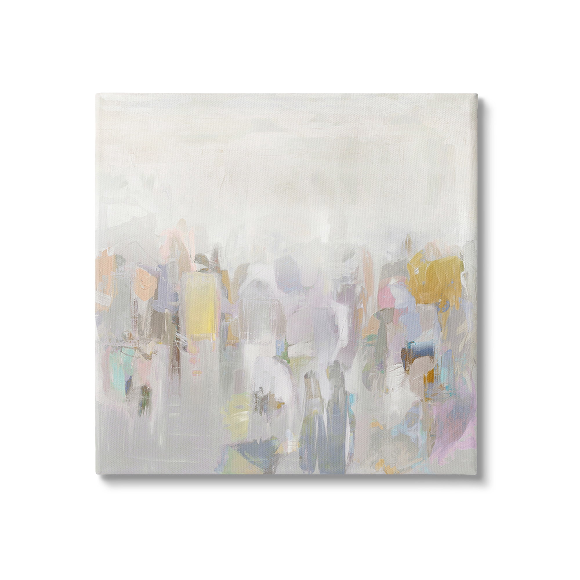 Stupell Industries Soft Grey Horizon Abstract Painting Gallery Wrapped Canvas Art Print Wall Art, 17 x 17