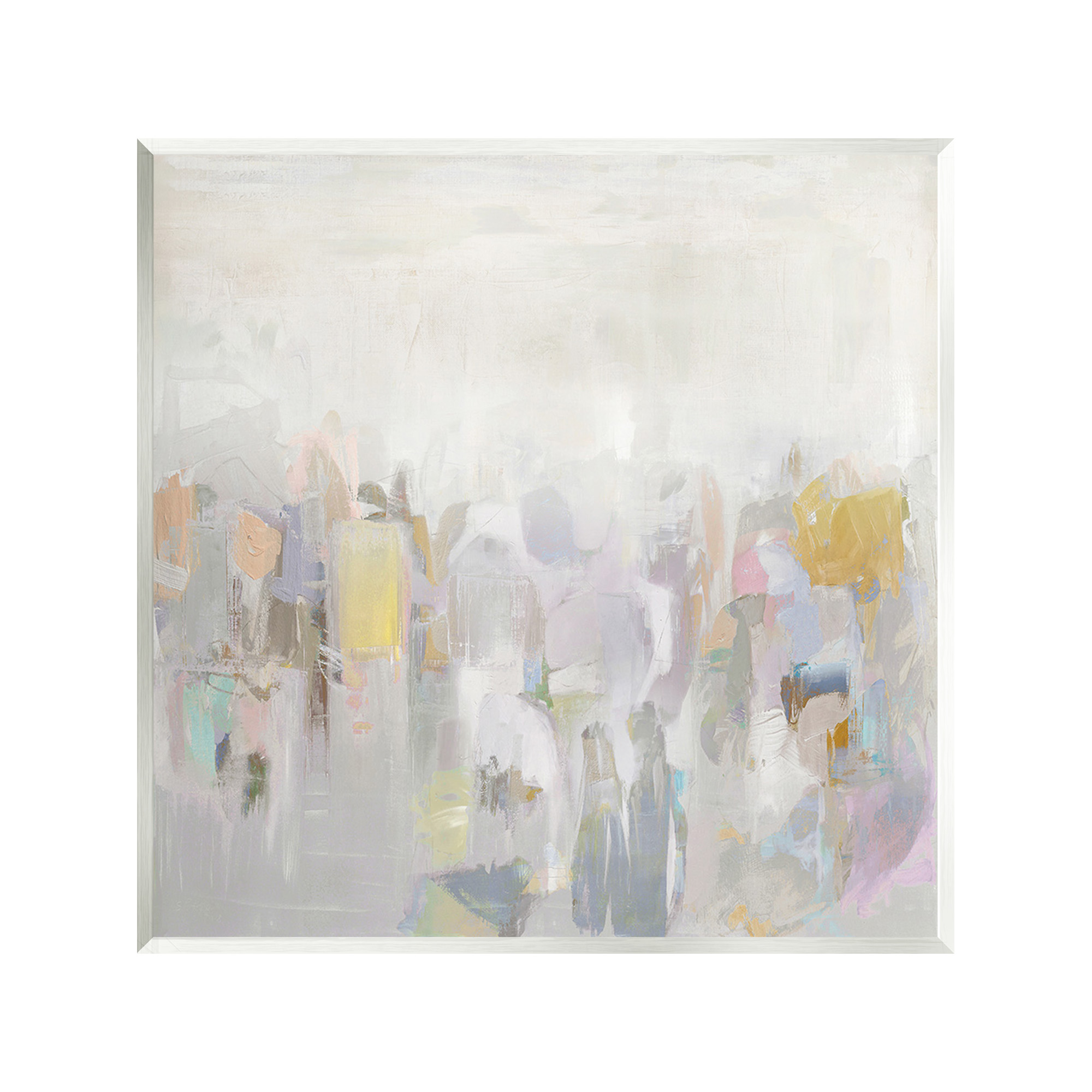 Stupell Industries Soft Grey Horizon Abstract Painting Unframed Art Print Wall Art, 12 x 12