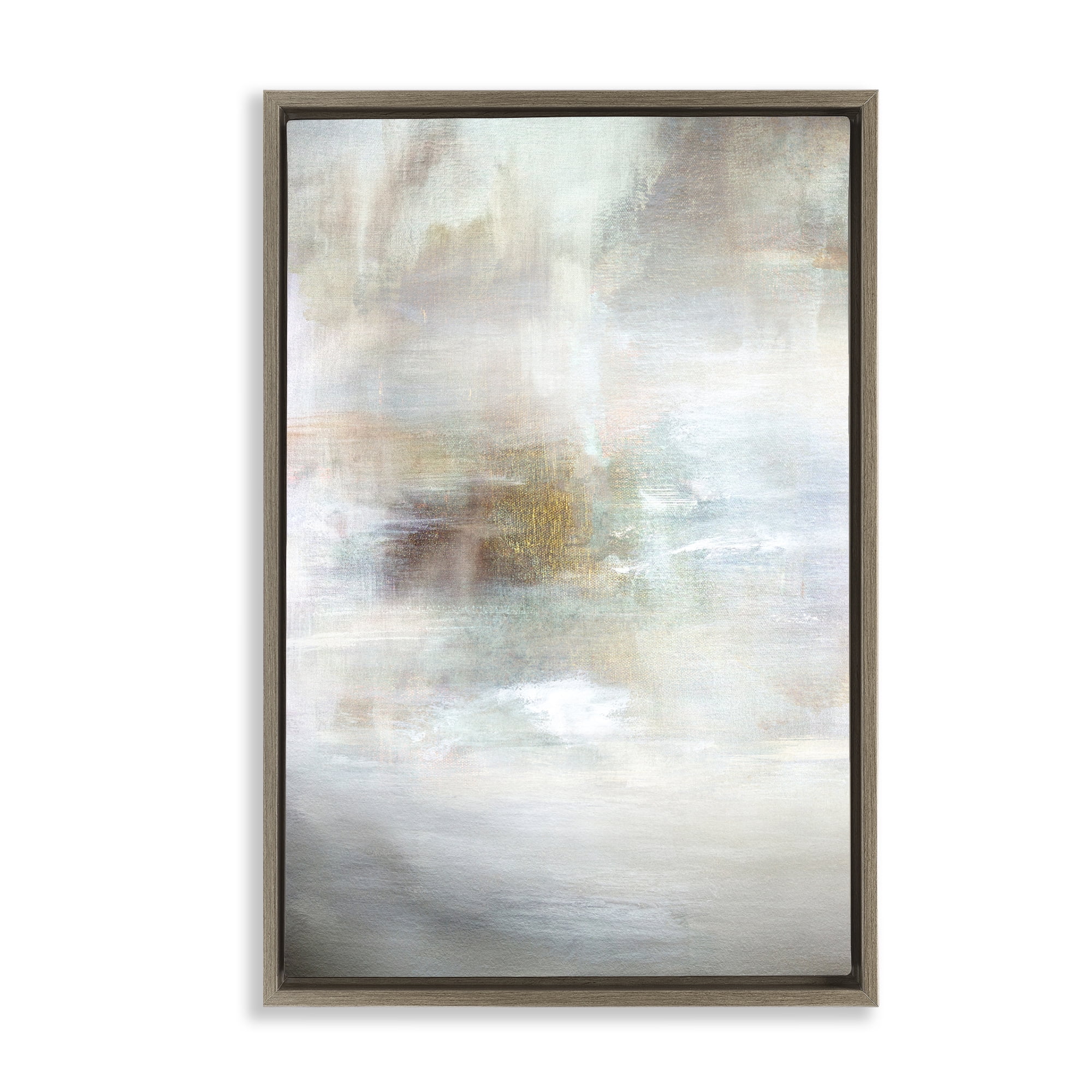 Stupell Industries Soft Haze of Subtle Light Brown Framed Floater Canvas Wall Art, design by Hope Bainbridge