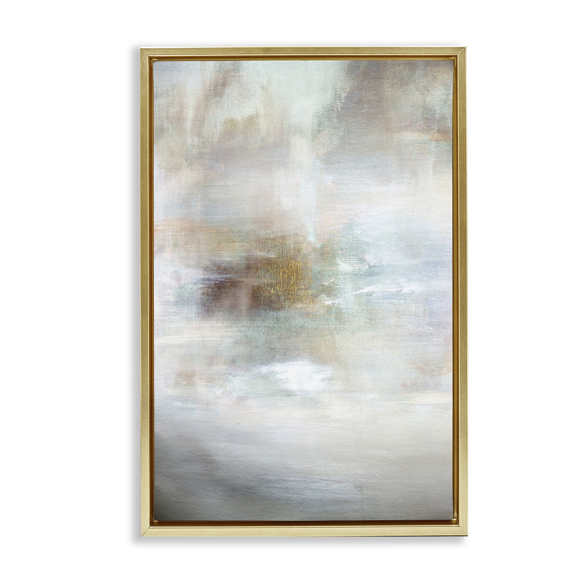 Stupell Industries Soft Haze of Subtle Light Gold Framed Floater Canvas Wall Art, design by Hope Bainbridge