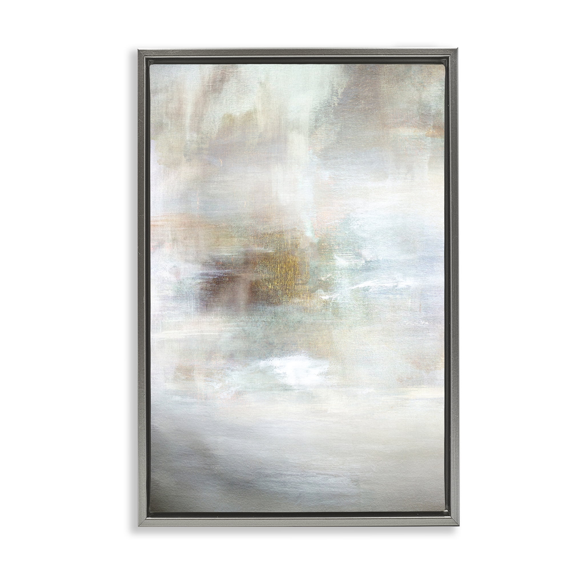 Stupell Industries Soft Haze of Subtle Light Gray Framed Floater Canvas Wall Art, design by Hope Bainbridge