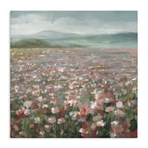 Stupell Industries Soft Headland Wildflowers Landscape Painting Gallery Wrapped Canvas Art Print Wall Art, 17 x 17