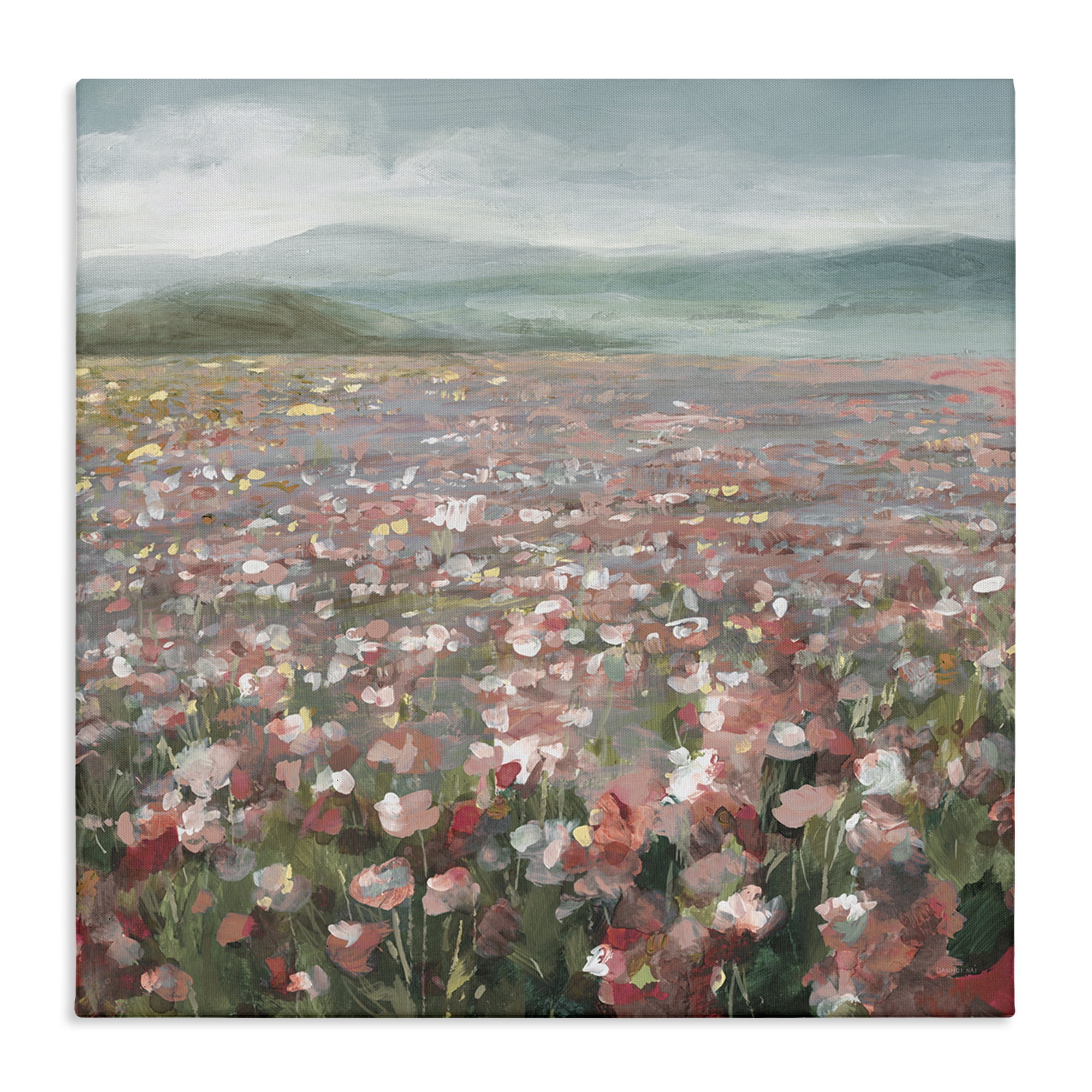 Stupell Industries Soft Headland Wildflowers Landscape Painting Gallery Wrapped Canvas Art Print Wall Art, 30 x 30