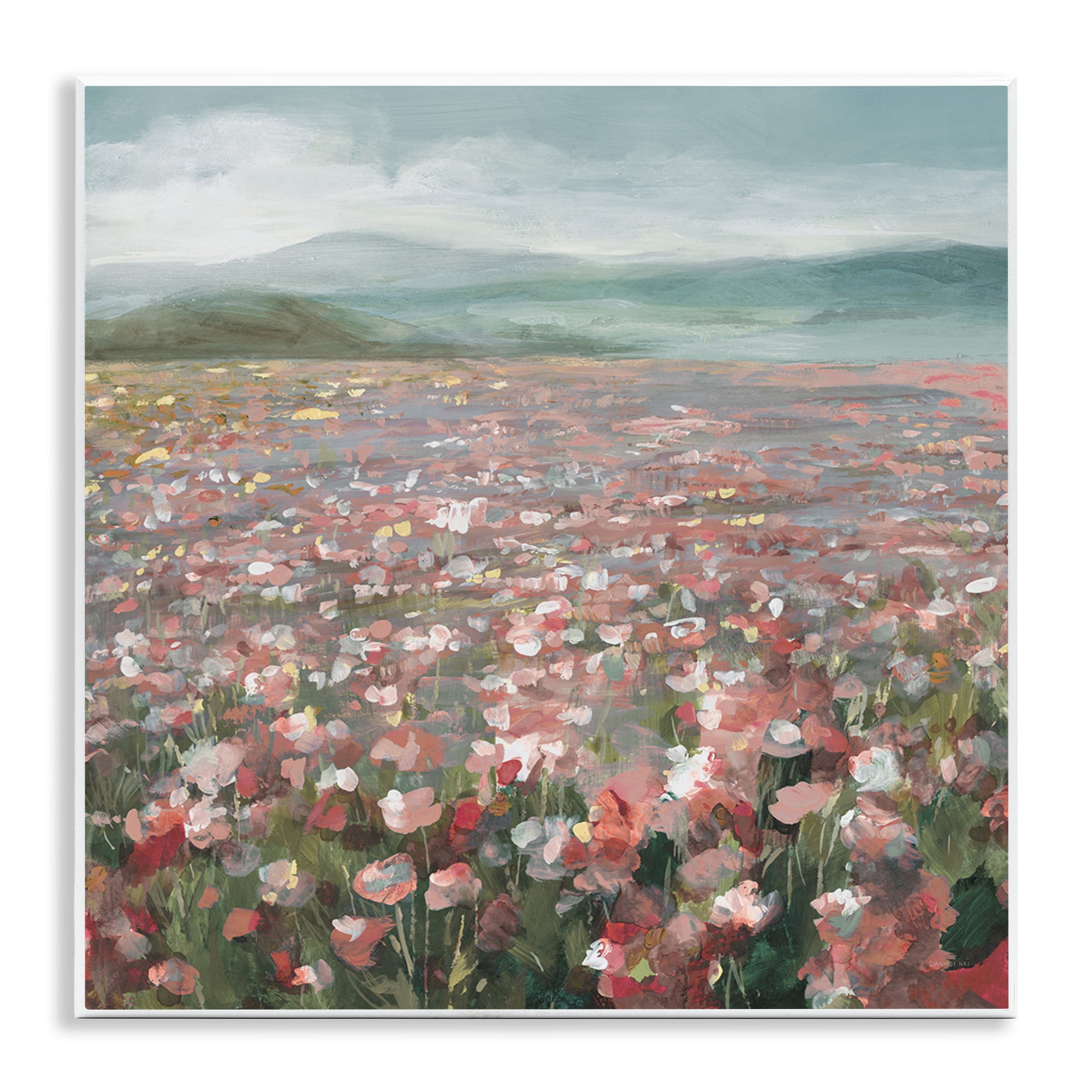 Stupell Industries Soft Headland Wildflowers Landscape Painting Unframed Art Print Wall Art, 12 x 12