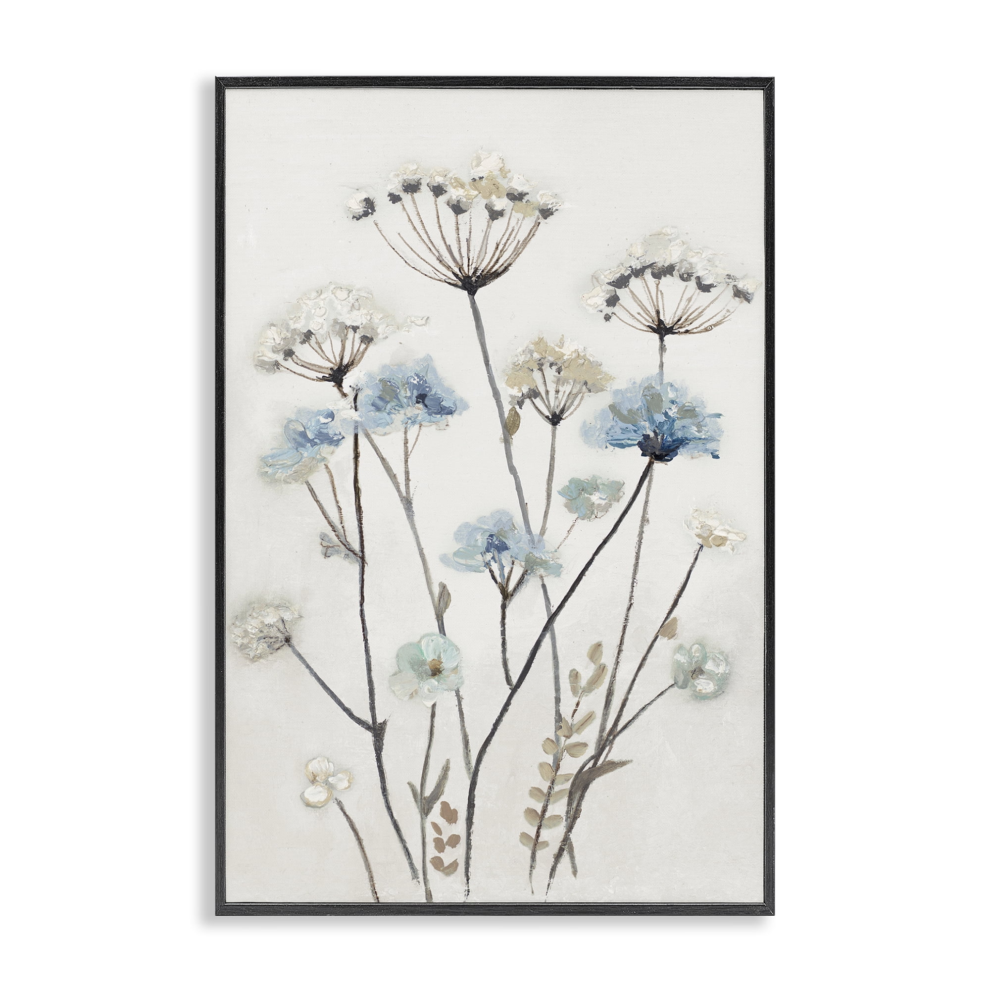 Stupell Industries Soft Jardin Azul Black Framed Giclee Art, design by Patricia Pinto