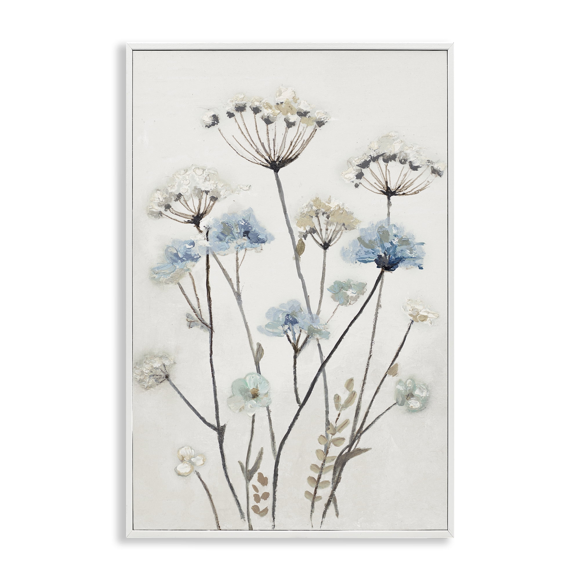 Stupell Industries Soft Jardin Azul White Framed Giclee Art, design by Patricia Pinto