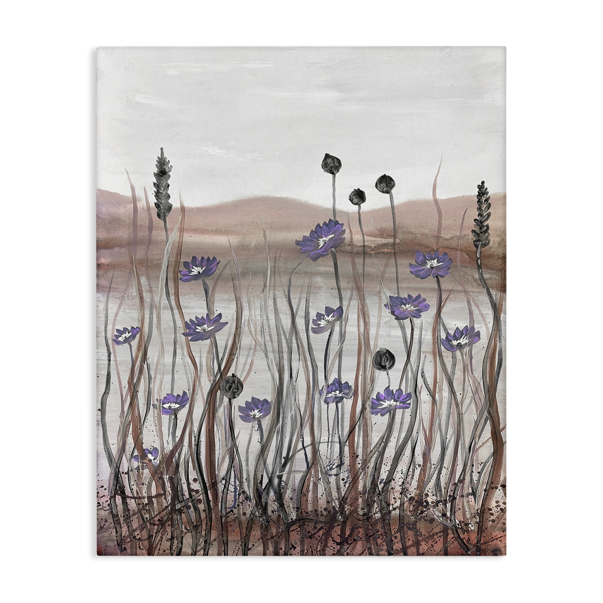 Stupell Industries Soft Lakeside Blooms Landscape Painting Gallery Wrapped Canvas Art Print Wall Art, 30 x 40