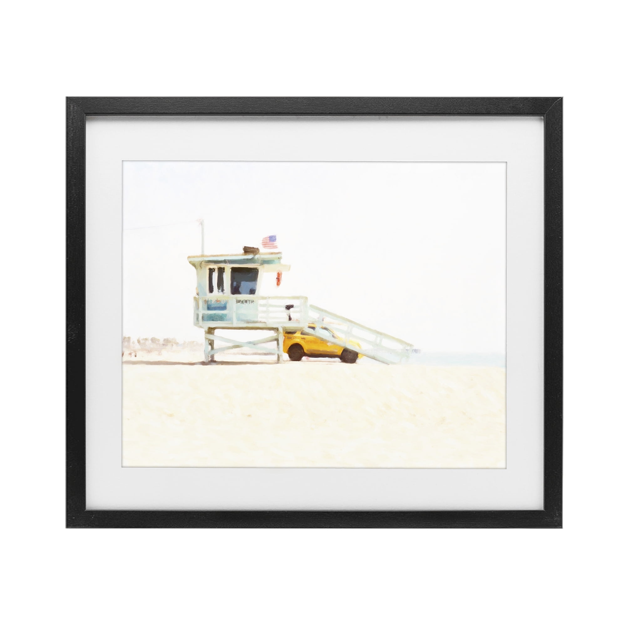 Stupell Industries Soft Light Lifeguard Station Black Framed Print ...