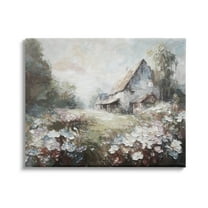 Stupell Industries Soft Meadow in Countryside Landscape Painting Gallery Wrapped Canvas Art Print Wall Art, 20 x 16