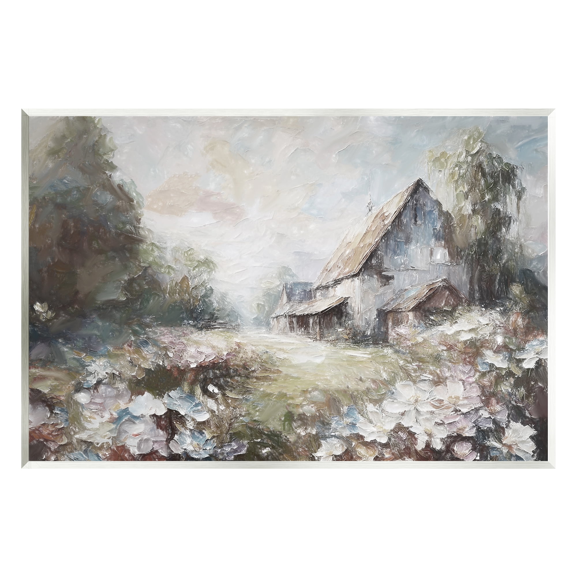 Stupell Industries Soft Meadow in Countryside Landscape Painting Unframed Art Print Wall Art, 15 x 10