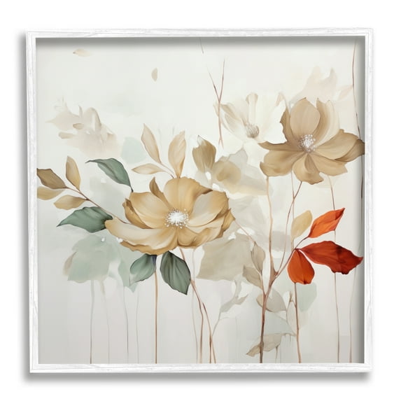 Stupell Industries Soft Modern Blooms Botanical & Floral Painting White Framed Art Print Wall Art, 17 x 17