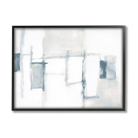 Stupell Industries Soft Modern Geometric Arrangement Painting Black Framed Art Print Wall Art, Design by Lanie Loreth