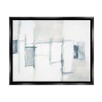 Stupell Industries Soft Modern Geometric Arrangement Painting Jet Black Floating Framed Canvas Print Wall Art, Design by Lanie Loreth