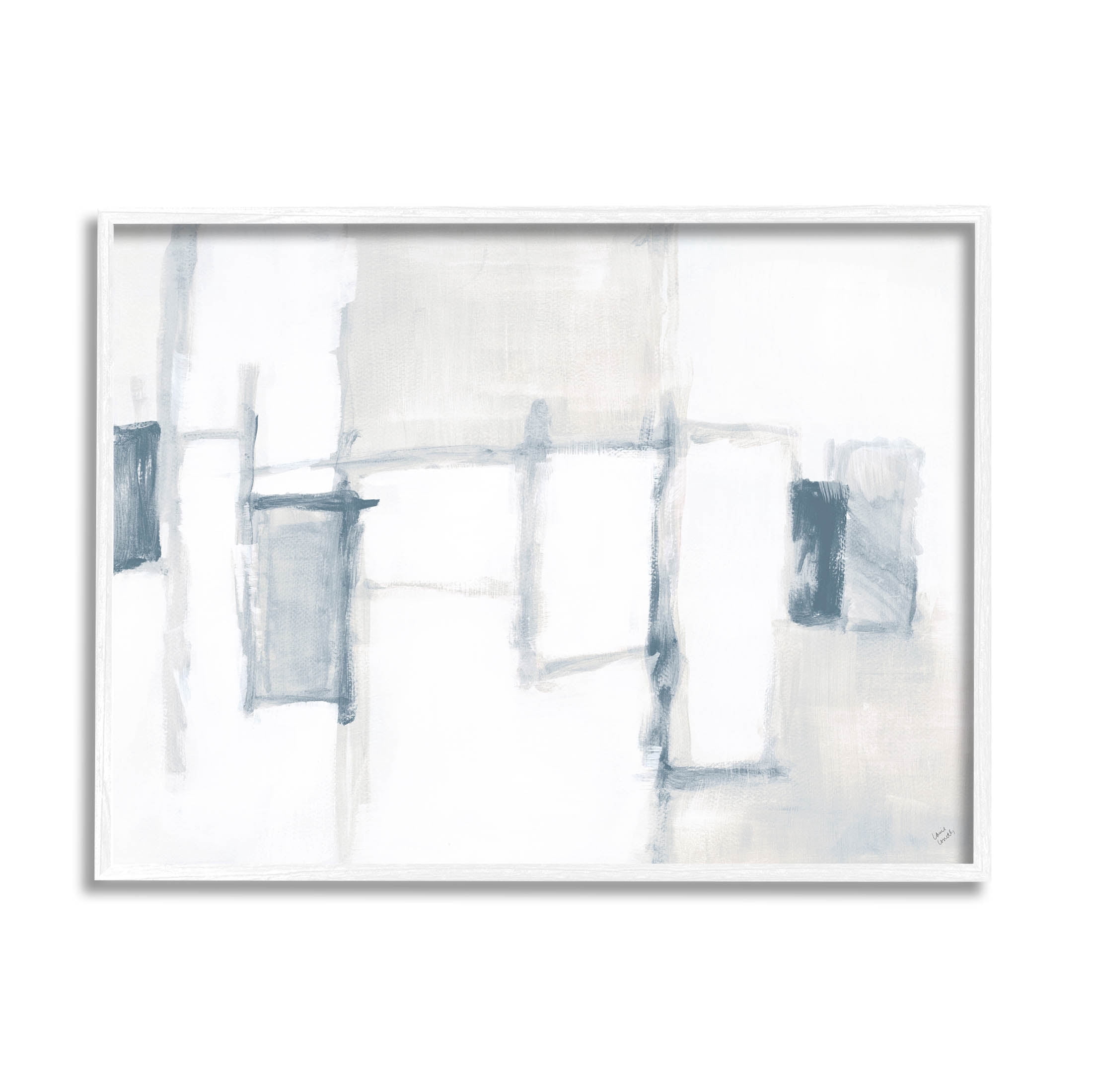 Stupell Industries Soft Modern Geometric Arrangement Painting White Framed Art Print Wall Art, Design by Lanie Loreth