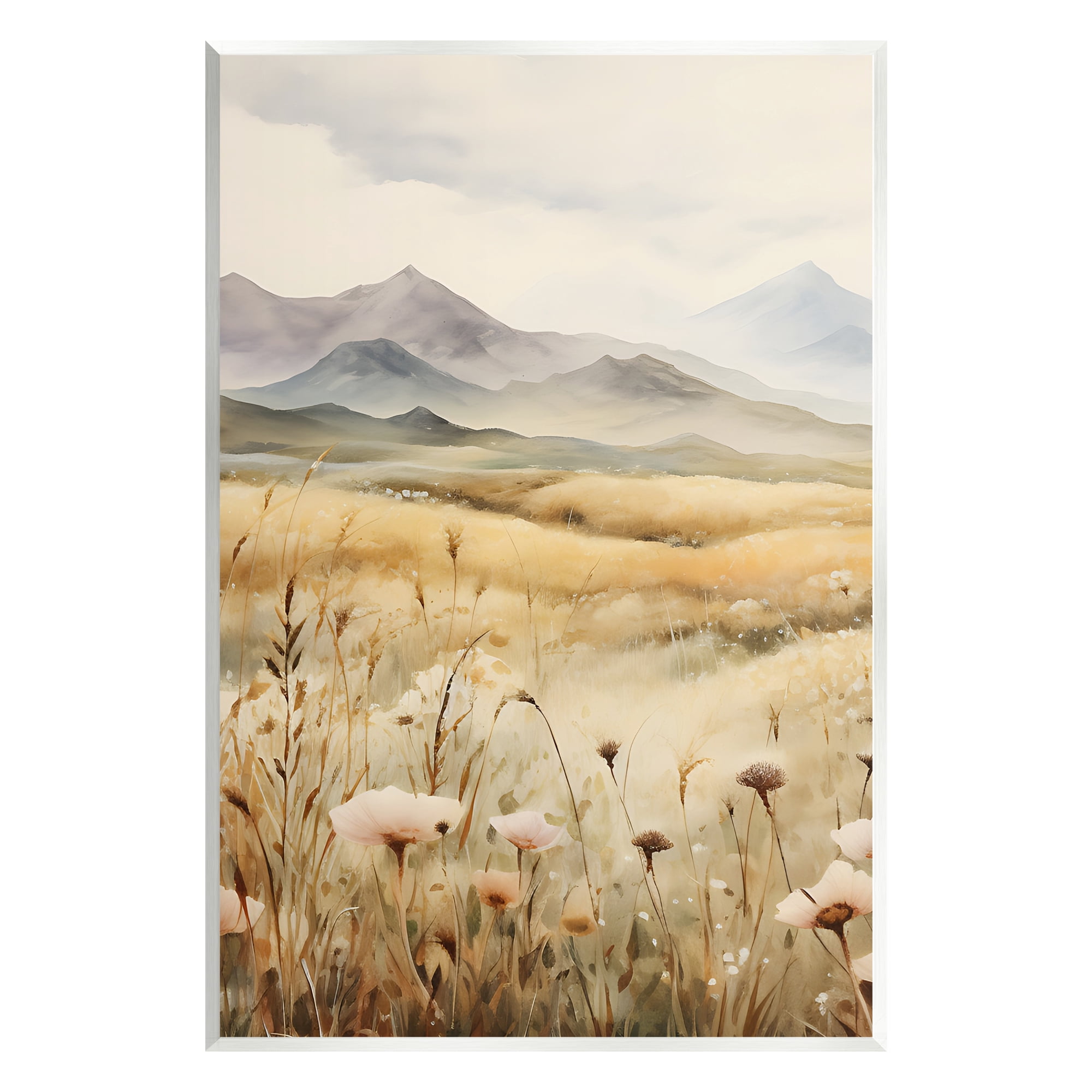 Stupell Industries Soft Mountainside Meadow Landscape Painting Unframed Art Print Wall Art, 13 x 19