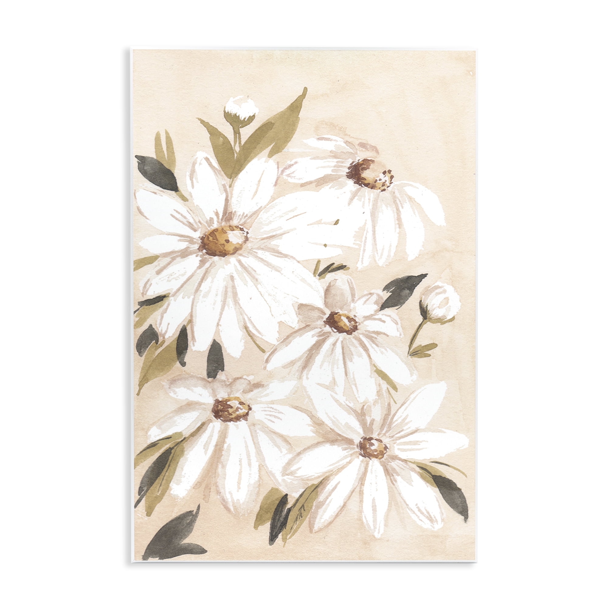 Stupell Industries Soft Muted Daisies Botanical & Floral Painting Unframed Art Print Wall Art, 10 x 15