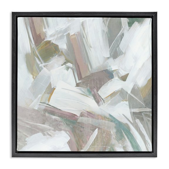 Stupell Industries Soft Muted Harmony Black Framed Floater Canvas Wall Art design by Hannah Dawson, 18 x 18