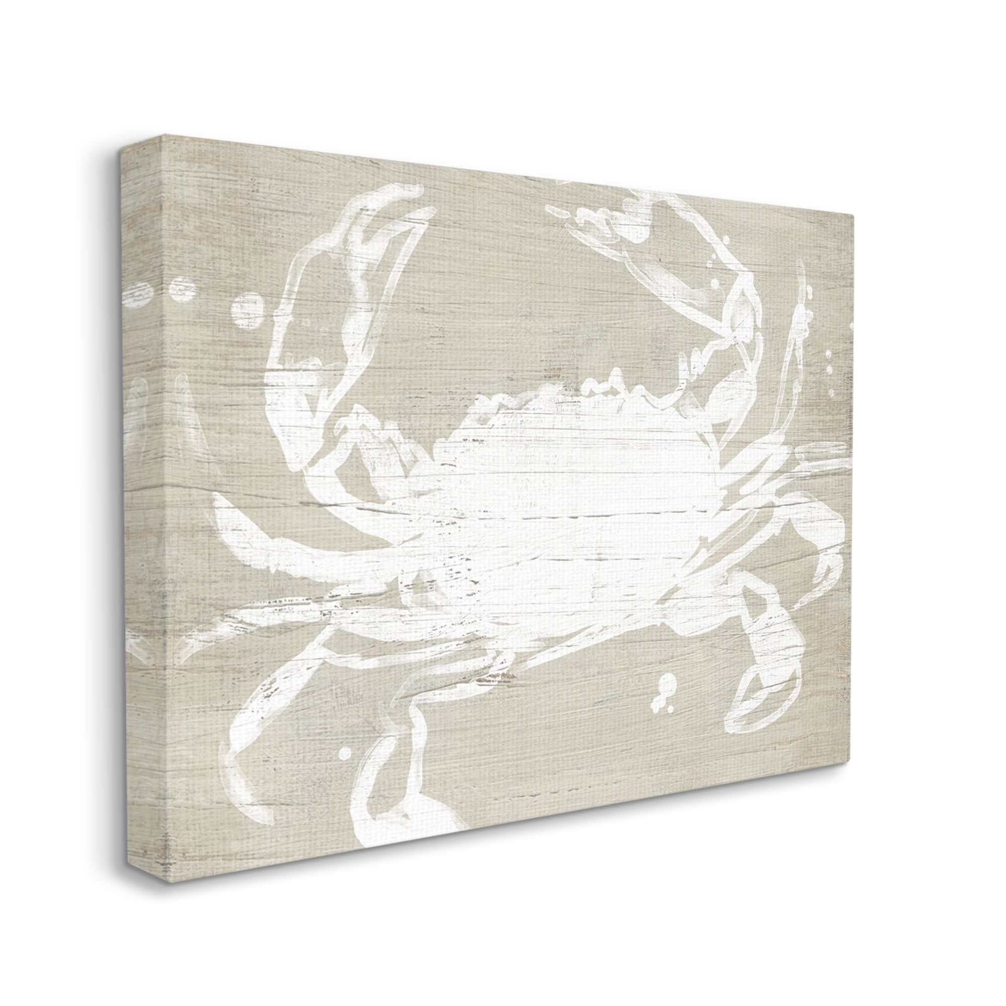 Stupell Industries Soft Nautical Crab Crustacean Rustic Grain Pattern, 24 x 30, Design by June Erica Vess