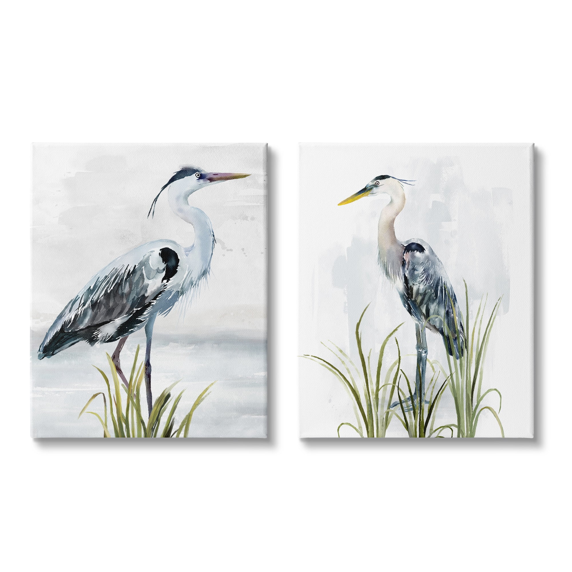 Stupell Industries Soft Nautical Egrets Animals & Insects Painting Gallery Wrapped Canvas Art Print Wall Art, 24 x 30, Set of 2