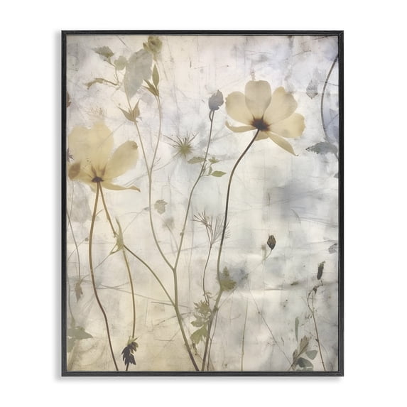 Stupell Industries Transitional Soft Neutral Botanicals Black Framed Giclee Art, 16 x 20, by Lettered and Lined