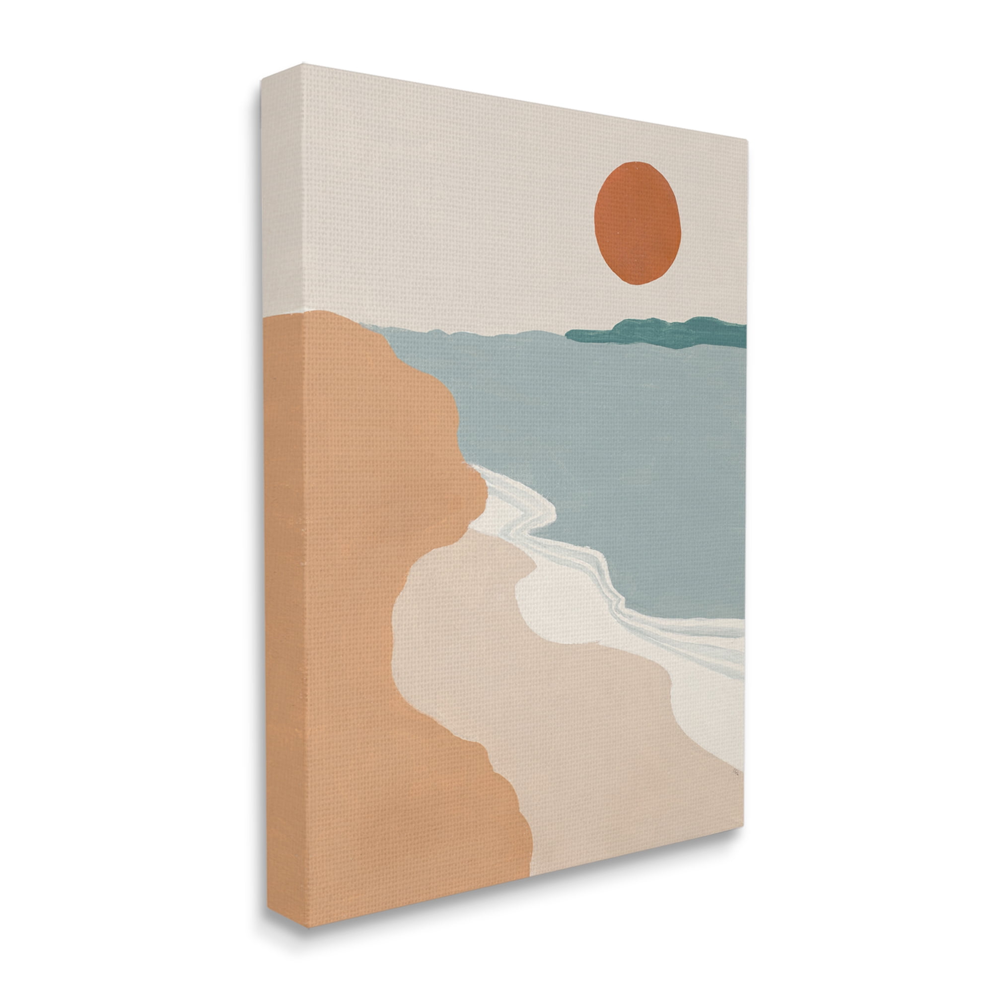 Stupell Industries Soft Neutral Coastal Landscape Terracotta Brown Nature Painting Gallery Wrapped Canvas Art Print Wall Art, 30 x 40