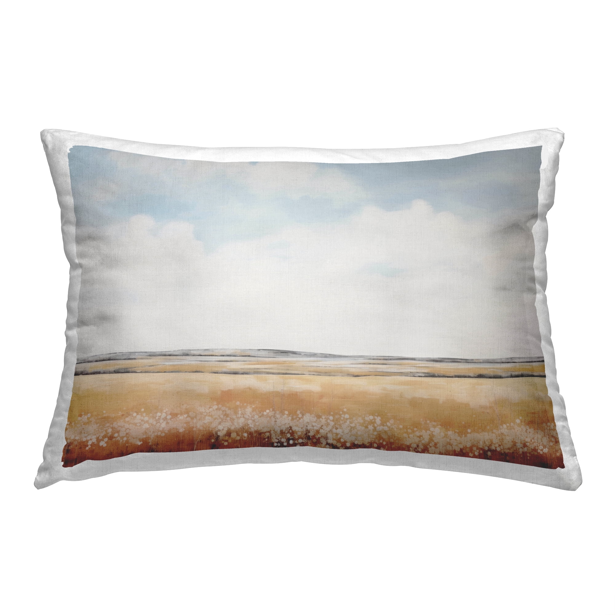 Stupell Industries Soft Neutral Field Decorative Printed Throw Pillow, 14 x 20