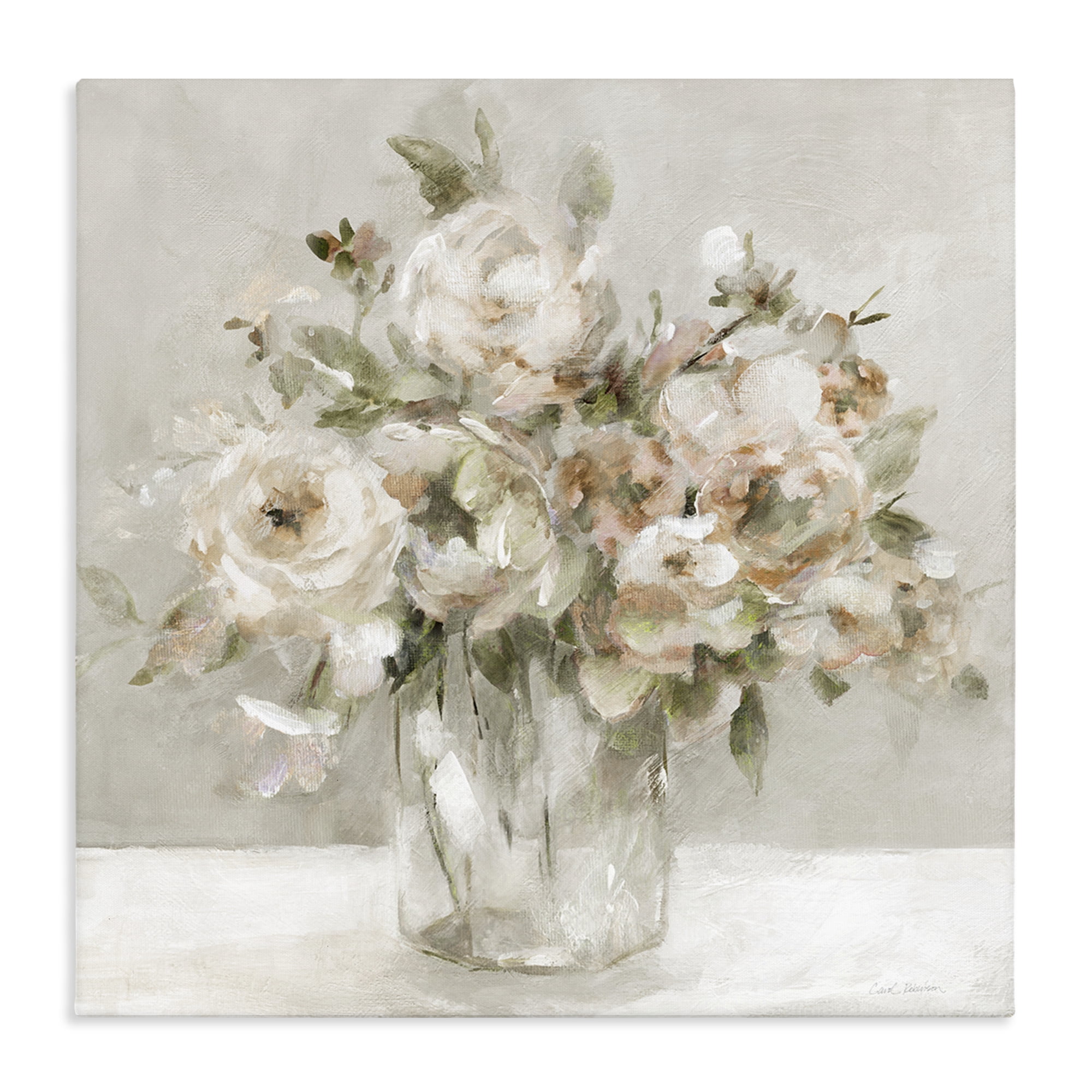 Stupell Industries Soft Neutral Floral Still Life Canvas Wall Art, design by Carol Robinson
