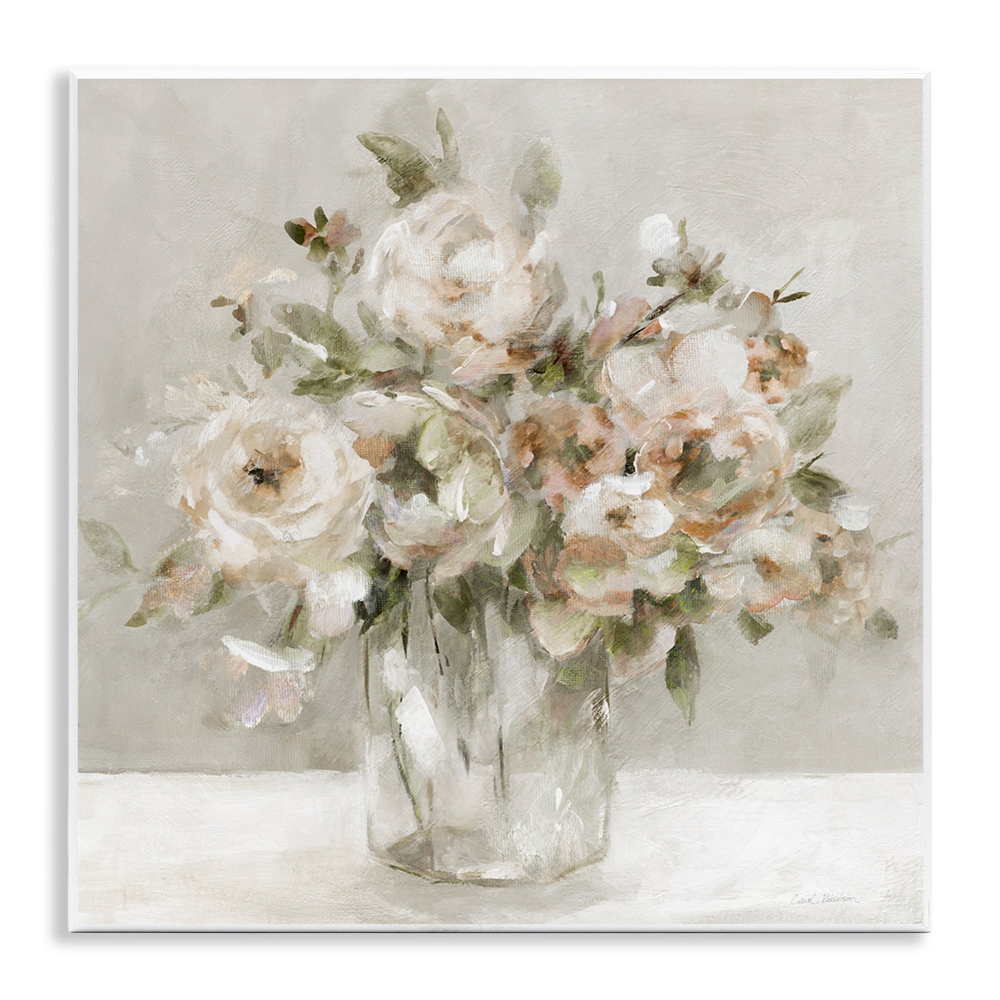 Stupell Industries Soft Neutral Floral Still Life Wall Plaque Art, design by Carol Robinson