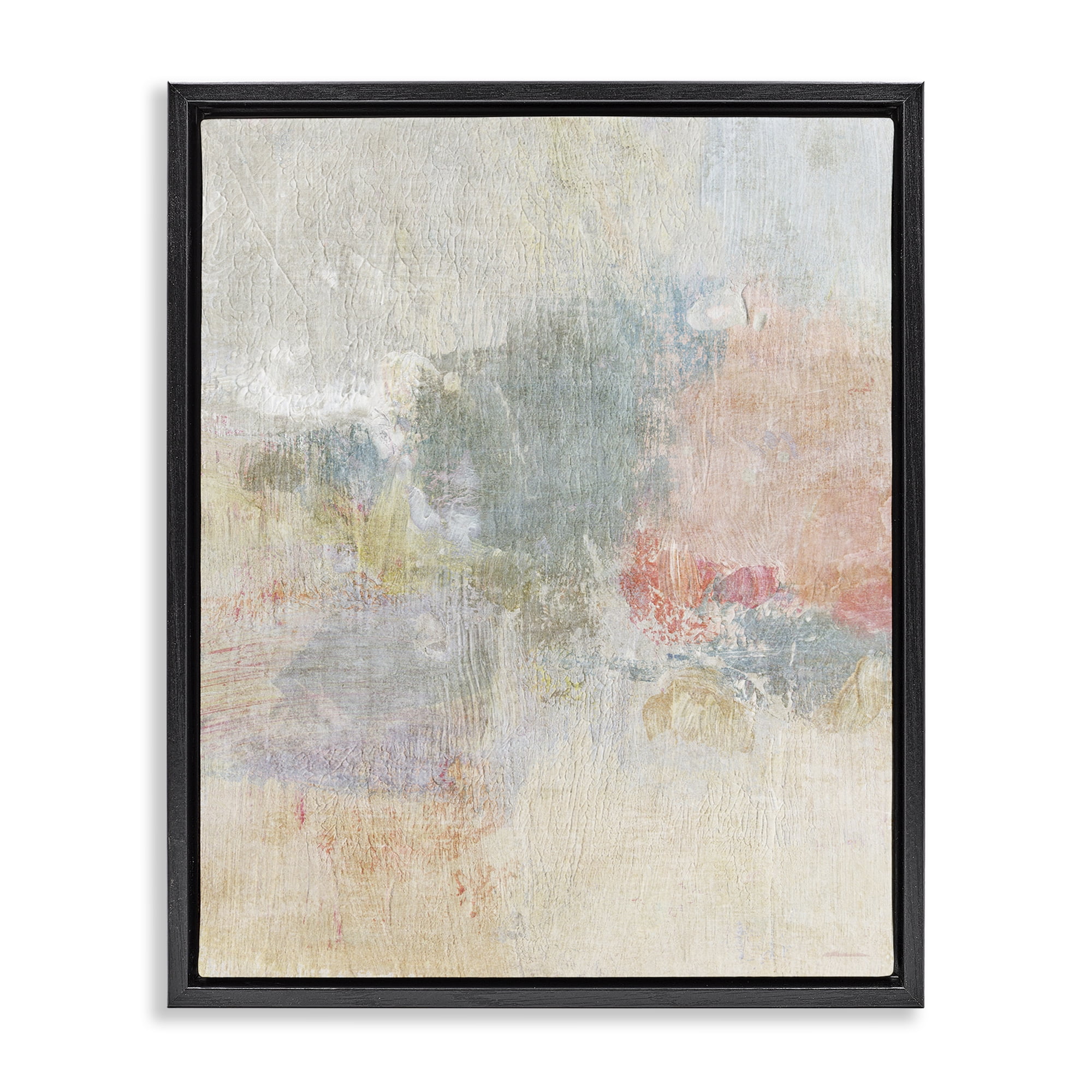 Stupell Industries Soft Ombre Abstraction Abstract Painting Black Floater Framed Canvas Art Print Wall Art, 17 x 21