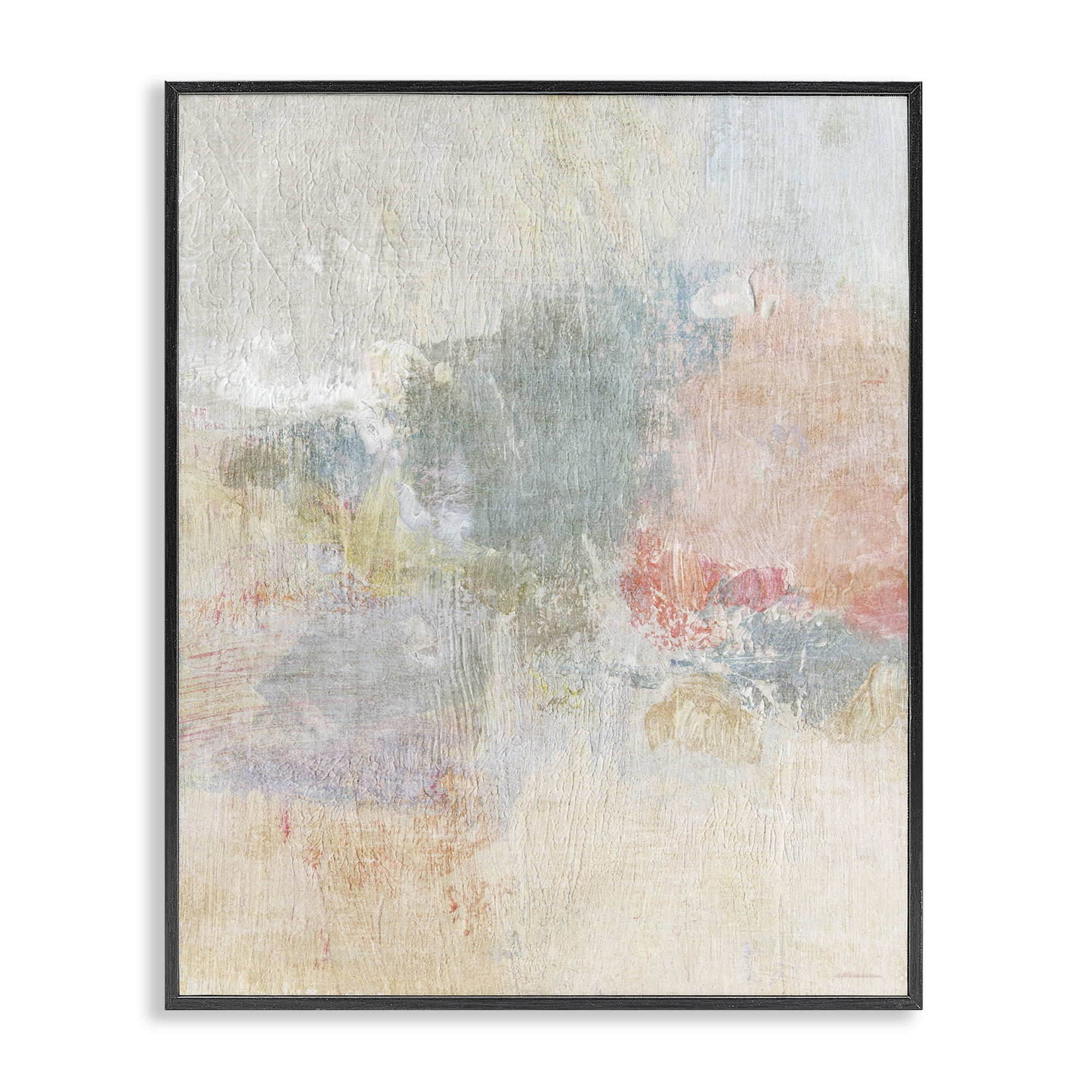 Stupell Industries Soft Ombre Abstraction Abstract Painting Black Framed Art Print Wall Art, 16 x 20