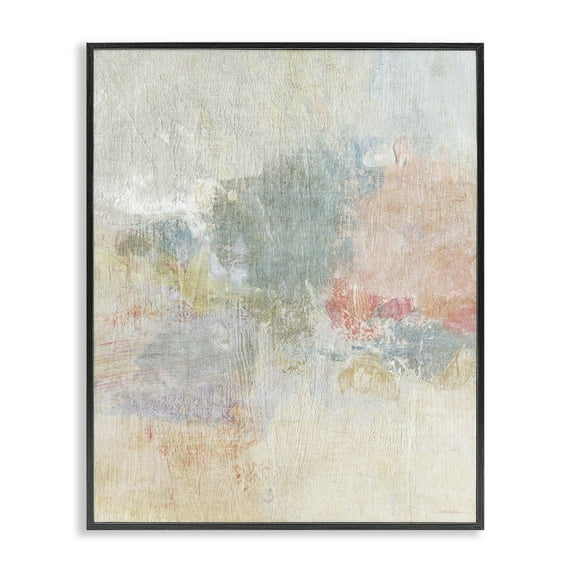 Stupell Industries Soft Ombre Abstraction Abstract Painting Black Framed Art Print Wall Art, 24 x 30