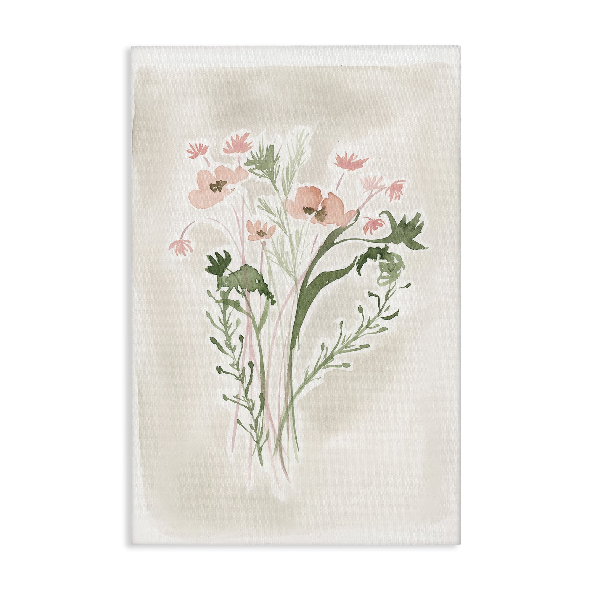 Stupell Industries Soft Organic Florals Botanical & Floral Painting Gallery Wrapped Canvas Art Print Wall Art, 16 x 24