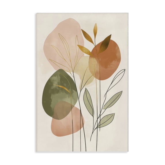 Stupell Industries Eclectic Soft Organic Shape Botanicals Canvas Art, 24 x 36, by LSR Design Studio