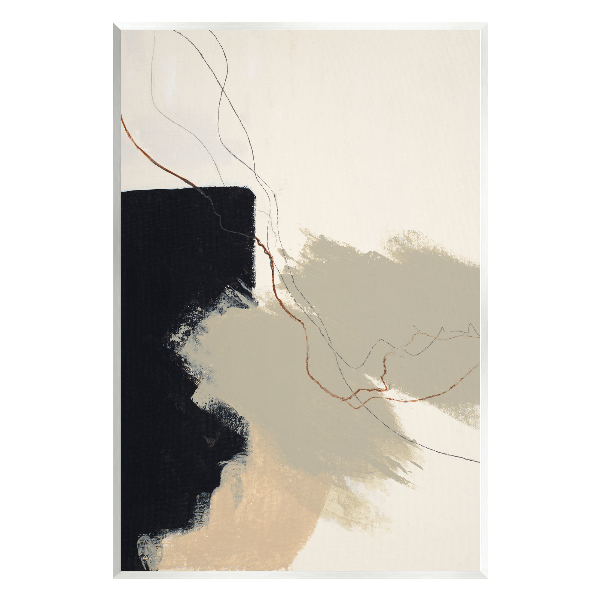 Stupell Industries Soft Paint Strokes with Line Abstract Painting Unframed Art Print Wall Art, 13 x 19